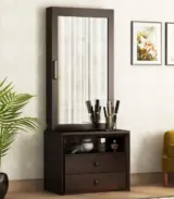 Cyonader Sheesham Wood Dressing Table with Storage (Walnut Finish)