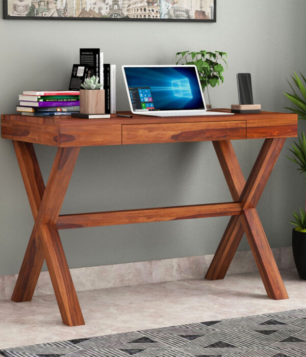 Poppy Solid Computer Desk (Honey Finish)
