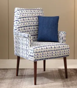 Arcosta Sheesham Wood Frame with Cushioned Velvet Seating Lounge Chair (Arctic Diamonds with Walnut Finish)