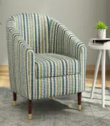 Jolien Sheesham Wood Frame with Cushioned Velvet Seating Arm Chair (Spring Tribals)