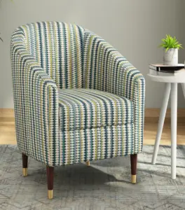 Jolien Sheesham Wood Frame with Cushioned Velvet Seating Arm Chair (Spring Tribals)