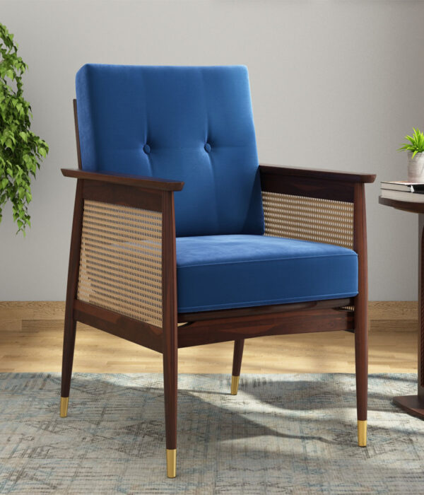 Emperor Cane Arm Chair (Indigo Blue)