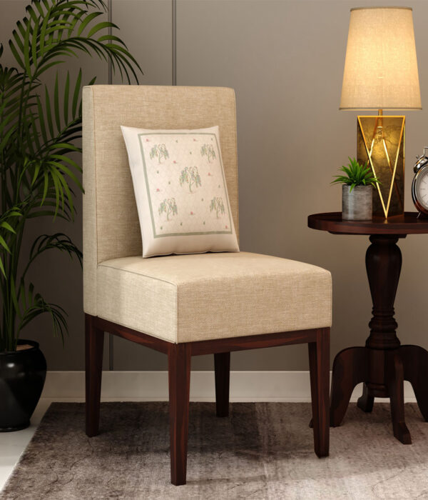 Omega Sheesham Wood Lounge Chair (Sand Beige)