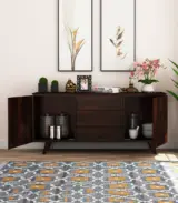 Holet Sheesham Wood Sideboard and Cabinet (Walnut Finish) - Image 2