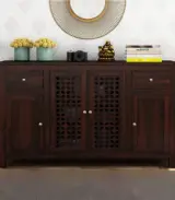 Mendos Sheesham Wood Sideboard and Cabinet (Walnut Finish) - Image 3