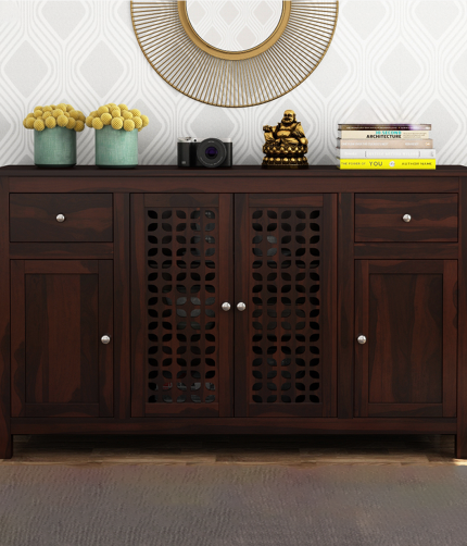 Mendes Sheesham wood Sideboard and Cabinets With Walnut Finish