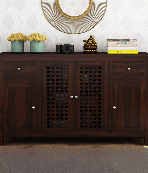 Mendes Sheesham wood Sideboard and Cabinets With Walnut Finish