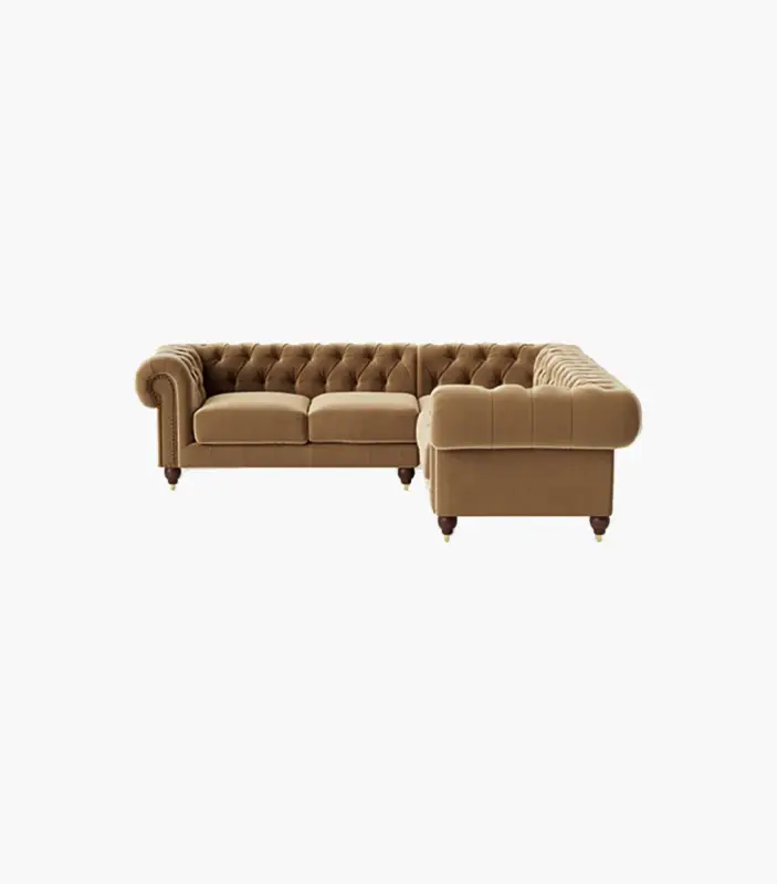 Wonston L-Shaped Corner Sofa Set (Brown Finish)