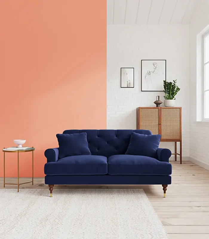 Sidbory 2 Seater Sofa Set | Purple Finish | Modern Build