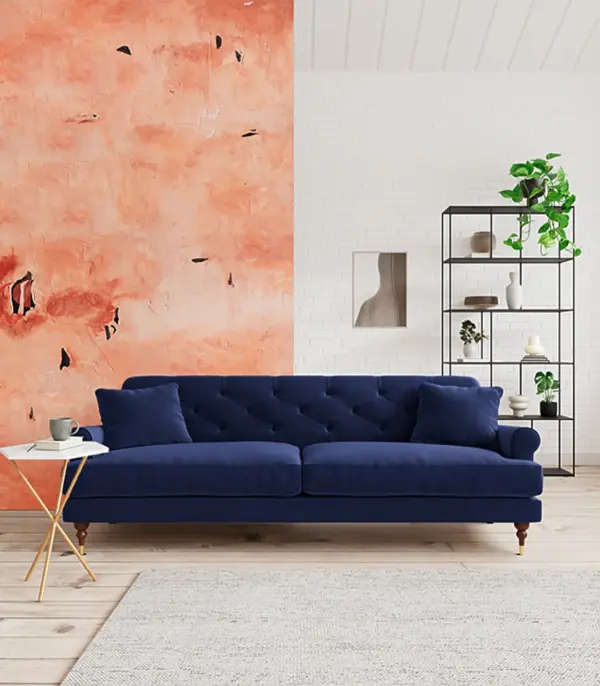 Sidbory 3 Seater Sofa | Purple Finish | Modern Build