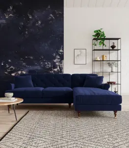 Sidbory L-Shaped Sofa with Cushions | Purple Corner Set