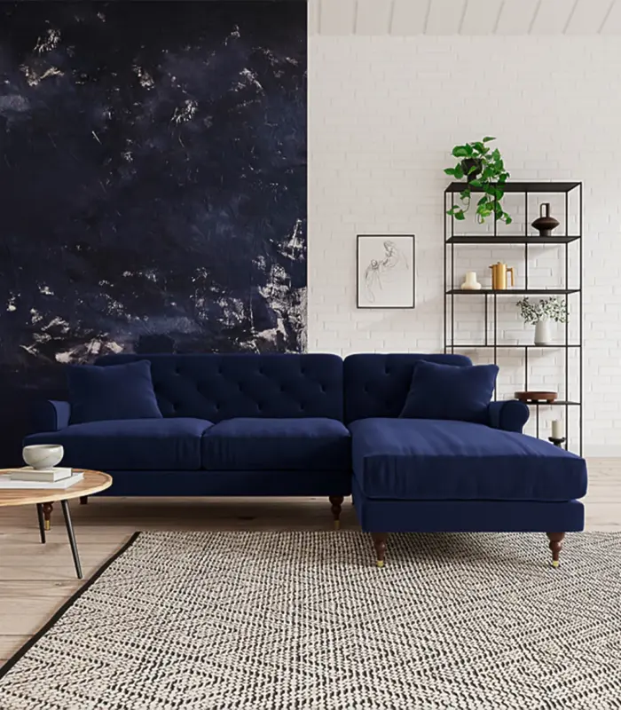 Sidbory L-Shaped Sofa with Cushions | Purple Corner Set