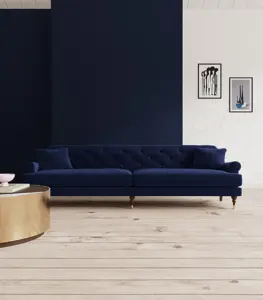 Sidbory 4 Seater Sofa | Purple Finish | Modern Large Sofa