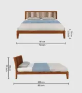 Luxurious Sheesham Wood King Size Bed without Storage (Brown Finish) - Image 2