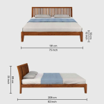 Luxurious Solid Wood King Size Bed in Brown Finish - Image 2