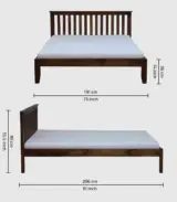 Eyva Sheesham Wood King Size Bed without Storage (Provincial Teak Finish) - Image 2