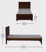 Sougur Sheesham Wood Single Bed without Storage (Provincial Teak Finish) - Image 2