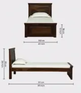 Stonfield Sheesham Wood Single Bed without Storage (Provincial Teak Finish) - Image 2