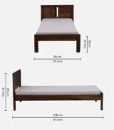 Virnica Sheesham Wood Single Bed without Storage (Provincial Teak Finish) - Image 2