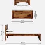 Newvo Sheesham Wood Single Bed in Rustic Teak Finish - Image 2