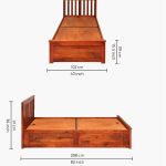 Sarko Solid Wood Single Bed with Box Storage (Honey Finish ) - Image 2