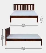 Froya Sheesham Wood King Size Bed without Storage (Honey Oak Finish) - Image 2