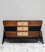 Ahrit Teak Wood Sideboard and Cabinet (Teak Finish) - Image 2