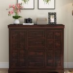 Embross Sheesham Wood Sideboard and Cabinet (Walnut Finish) - Image 2