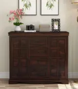 Embross Sheesham Wood Sideboard and Cabinet (Walnut Finish) - Image 2