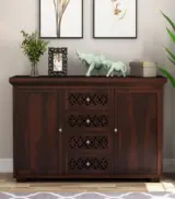 Clambrey Sheesham Wood Sideboard and Cabinet (Walnut Finish) - Image 2