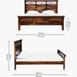 Donetask Sheesham Wood Queen Size Bed without Storage (Provincial Teak Finish) - Image 2