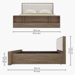 Cassandra Queen Size Upholstered Bed in Bella Noce & Glossy White Colour with Hydraulic Storage - Image 2