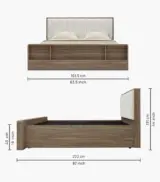 Cassendra Sheesham Wood Queen Size Bed with Hydraulic Box Storage (Bella White) - Image 2