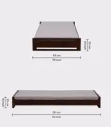 Agenic Sheesham Wood Single Bed without Storage (Provincial Teak Finish) - Image 2