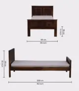 Arrista Sheesham Wood Single Bed without Storage (Teak Finish) - Image 2