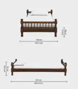 Egastya Sheesham Wood Single Bed without Storage (Provincial Teak Finish) - Image 2