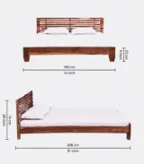 Viloseck Sheesham Wood King Size Bed without Storage (Rustic Teak Finish) - Image 2