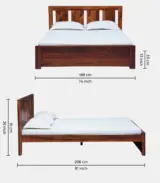 Amerillo Sheesham Wood King Size Bed without Storage (Honey Oak Finish) - Image 2