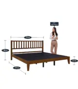 Johira Sheesham Wood King Size Bed without Storage (Walnut Finish) - Image 2