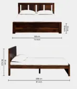 Amerillo Sheesham Wood King Size Bed without Storage (Provincial Teak Finish) - Image 2