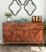 Jelt Sheesham Wood Sideboard and Cabinet (Honey Finish) - Image 2