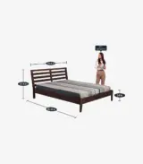 Purely Sheesham Wood King Size Bed without Storage (Walnut Finish) - Image 2