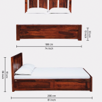 Amarillo Sheesham Wood King Size Bed In Scratch Resistant Honey Oak Finish With Box Storage - Image 2