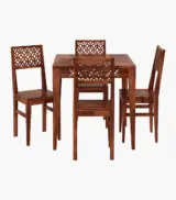 Clambrey Sheesham Wood Compact Size 4 Seater Dining Table Set (Honey Finish) - Image 2