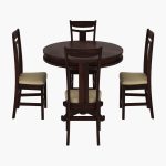 Isadora 4 Seater Round Dining Set (Walnut Finish) - Image 2