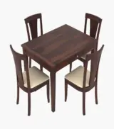 Mcboth Sheesham Wood Compact Size 4 Seater Cushioned Dining Table Set with Drawer Storage (Walnut Finish) - Image 2