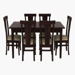 Mcbeth Sheesham Wood 6 Seater Dining Set with Drawer Storage (Walnut Finish) - Image 2