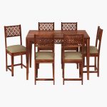 Cambrey 6 Seater Dining Set with Cushioned Chair (Honey Finish) - Image 2