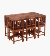 Cohoon Sheesham Wood 6 Seater Dining Table Set (Honey Finish) - Image 2