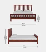 Abbay Sheesham Wood King Size Bed without Storage (Honey Oak Finish) - Image 2